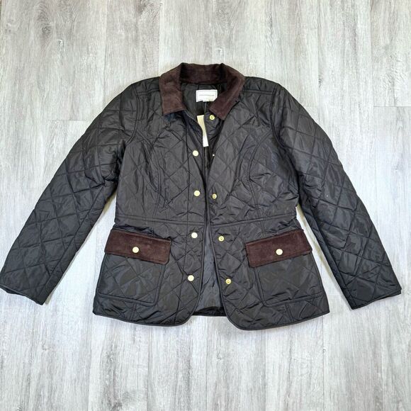 Black Quilted Utility Jacket S - Picture 1 of 6